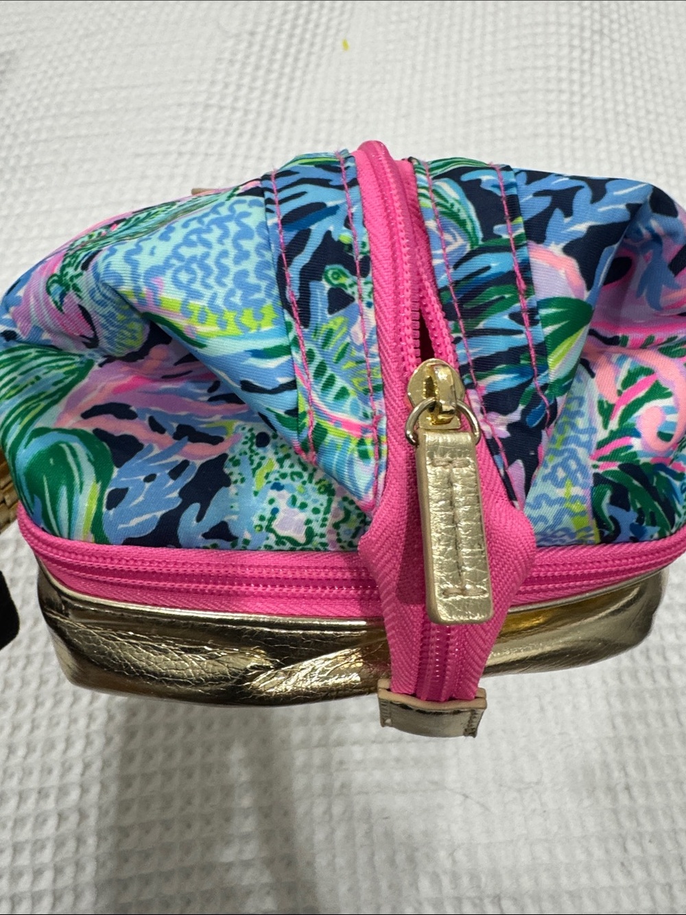 Lilly Pulitzer Floral Pink & Blue Cosmetic Case - Picture 3 of 8